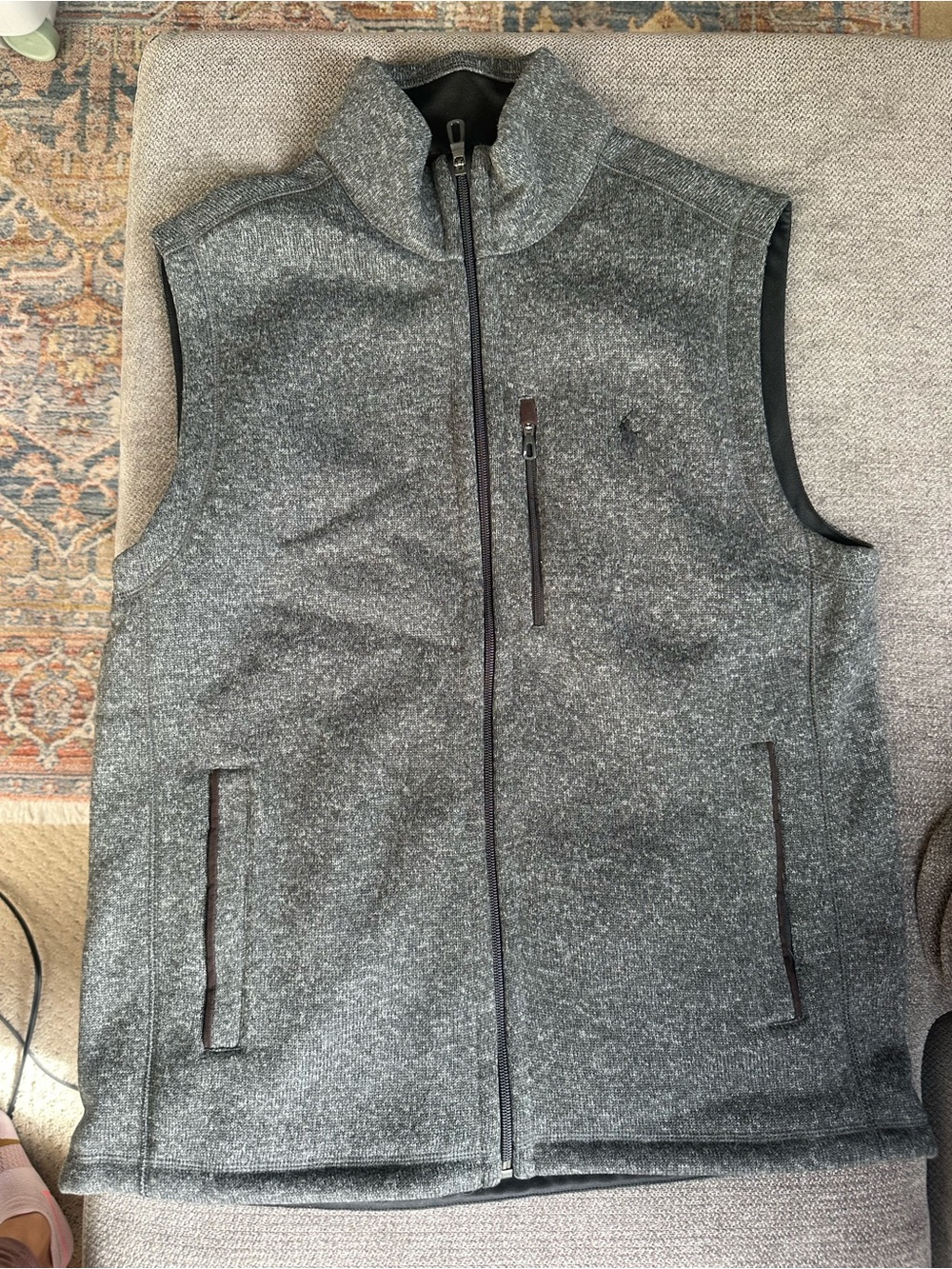 Polo by Ralph Lauren Charcoal Grey Sleeveless Zip Vest